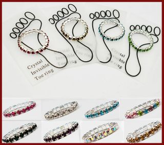   Crystal Toe Ring Mixed Color Wholesale Lot Body Jewelry Pack