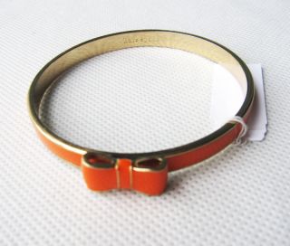 New 12K Orange Kate Spade Hinge Bangle Bow Bracelet