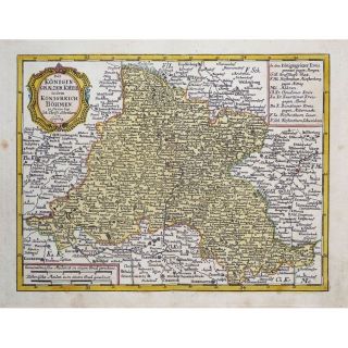 Bohemia Antique Map by Schreibern 1749