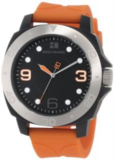 New Hugo Boss Orange 1512665 Orange Rubber Stap Mens Watch in 