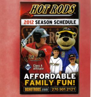 2012 Bowling Green HOT RODS Minor League baseball Schedule Tampa Bay 