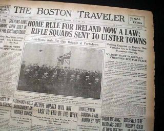 1914 Old Newspaper Third Irish Home Rule Act Passing Catholics Ireland 