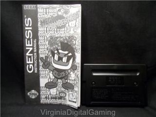 Mega Bomberman Sega Genesis Game W/ Manual! Cleaned&Tested!A4312