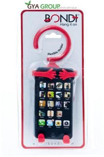 Bondi Flexible cell phone holder for multiple uses, Red color