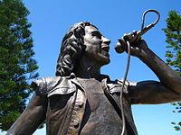 Bronze statue of Bon Scott, unveiled in Fremantle , Western Australia 