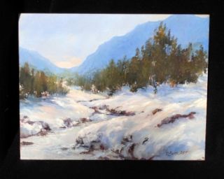   Painting California Plein Air Sierra Snow D Bottorff Signed