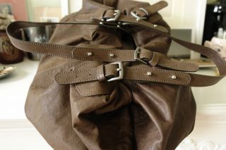 Marni Medium Washed Leather Balloon Bag Tote w Adjustable Handles NWT 