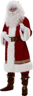 Super Deluxe Red Velvet Faux Fur Old Time Santa Suit