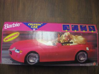 18 Barbie Cruisin Car Red Pink Motorized Convertible Work