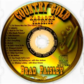 BRAD PAISLEY KARAOKE CD ALL MALE COUNTRY GOLD CDG MUSIC SONGS *PAPER 