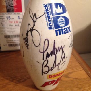 Bowling Pin Signed by 5 Major Championship Winners One of A Kind Super 