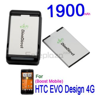 1900mah battery wall charger for boost mobile htc evo design 4g phone 