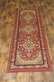 French Border Red Medallion 2x73 Runner Area Rug Area Size 2x8 Free 