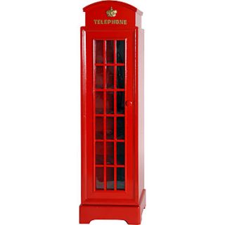 British Red Telephone Booth CD DVD Cabinet Glass New Q