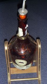 Vintage B B Benedictine and Brandy Liqueur Bottle 1 75 Liter Tilting 