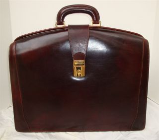 Bosca Old Leather Partners Brief Lawyers Gladstone Briefcase, Never 