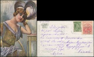 Postcard PPC Art Images of Woman Teatro Di Lyda Borelli