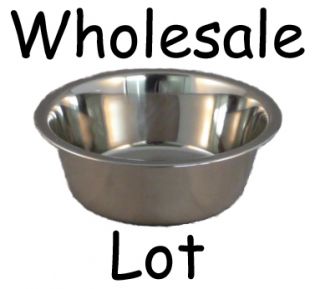 Wholesale Lot of 30 Stainless Steel Dog Bowls New 2 Quart 2 Qt 64oz 