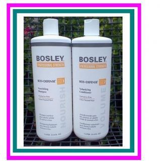 Bosley Nourishing Shampoo Volumizing Conditioner Color Treated Hair 33 