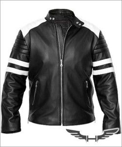 New Leather Jacket Fight Club Brad Pitt Tyler Durden Biker Amazing 