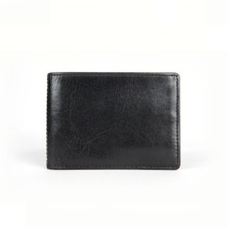 Bosca Old Leather Collection Black Small Bifold Wallet