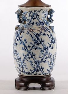 21 High Bradburn Eliza Blue White Trellis Porcelain Table Lamp