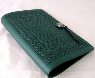 Celtic Braid Oberon Design Leather Moleskine Cover 6x9 Large Green 
