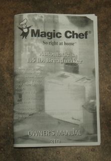   Automatic 1 5 Breadmaker 310 Manual Recipe Cookbook Bread Maker