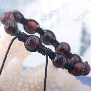    sandal wood bead bracelet macrame hand knotted cord string braiding