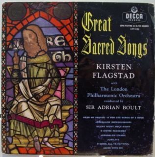 Boult Flagstad Great Sacred Songs LP UK LXT 5392 1A 1A