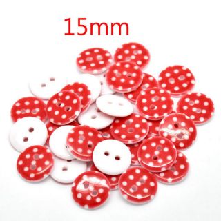    Dot 2 Holes Resin Sewing Buttons Scrapbooking 15mm Dia Knopf Bouton