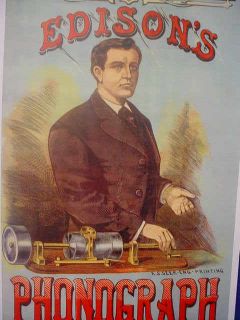  1879 Edison Phonograph Talking Machine Stock Poster