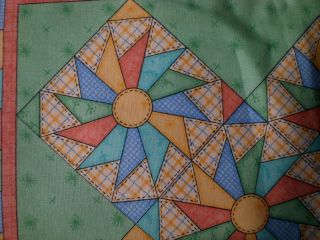 Pinwheel Quilt Pattern Cheater Pillow Panel Fabric Lot