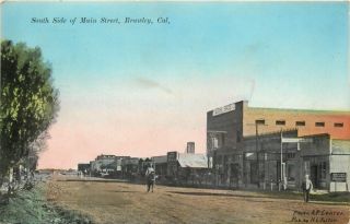 Brawley California CA 1908 Downtown South Side Main Street Vintage 