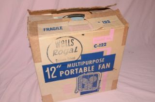   Royal USA C 122 Powder Blue 2 Speed Box Floor Tilt Stand Fan