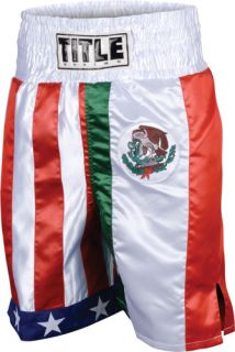 Boxing Trunks Shorts Title New Satin USA Mexican Flag
