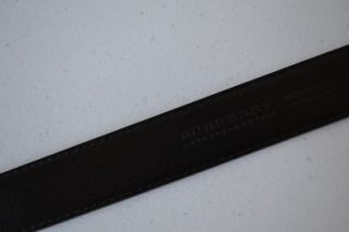 Burberry Mens Boyden Black Nova Check Buckle Leather Belt 36 90 Italy 