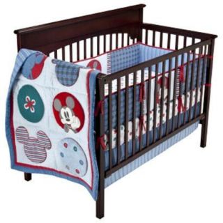 Baby Boy Mod Mickey Mouse Crib Bedding Set Nursery Sheet Disney Mobile 