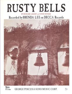 Sheet Music 1965 Rusty Bells Brenda Lee 241
