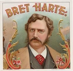 BRET HARTE   OUTER CIGAR LABEL   STONE LITHOGRAPH   AMERICAN AUTHOR 