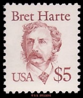 Scott 2196B Bret Harte $5 Great Americans Solid Tagged 1992 Variety 