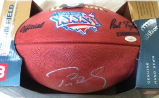 TOM BRADY Signed Authentic Super Bowl 36 Football   TriStar 