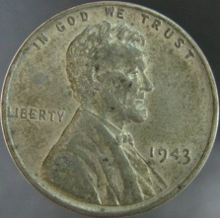 1943 Lincoln Wheat Cent Steel Ttype OLD USA Penny L K Coin 1