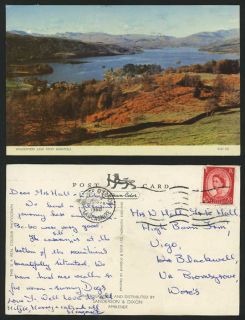 Windermere Lake from Brantfell Panorama 1960 Postcard