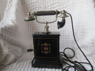 Antique JYDSK Crank 1910s Table Top Telephone Europe Telefon 