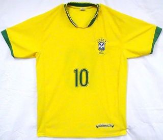 Free Gift* Brazil #10 Soccer Jersey / Shirt size P   Pele, Ronaldino 