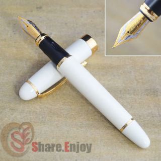 JINHAO X450 Ivory White and Golden Broad Fountain Pen