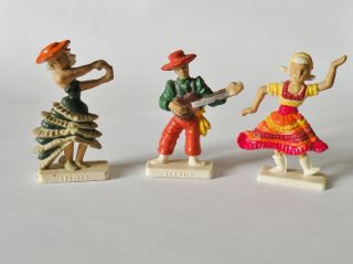 Van Brode Painted Plastic Miniature Dancing Dolls Cereal Box Spain 