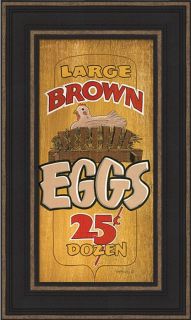 Large Brown Eggs 25 Cents Dozen Chicken Framed Print