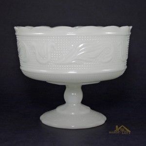 vintage e o brody milk glass pedestal compote bowl